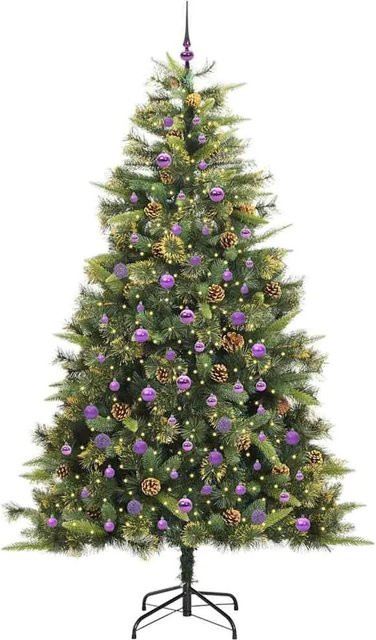 vidaXL Künstlicher Weihnachtsbaum mit Tannenzapfen in Grün, Höhe: 240 cm - Bild 1