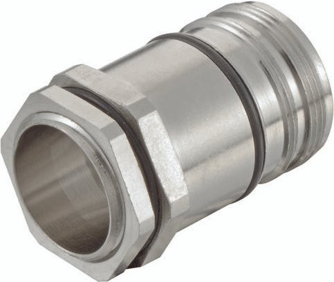 HARTING Wanddurchführungsgehäuse aus Messing in Silber, Artikelnummer 09151000374 - Bild 1