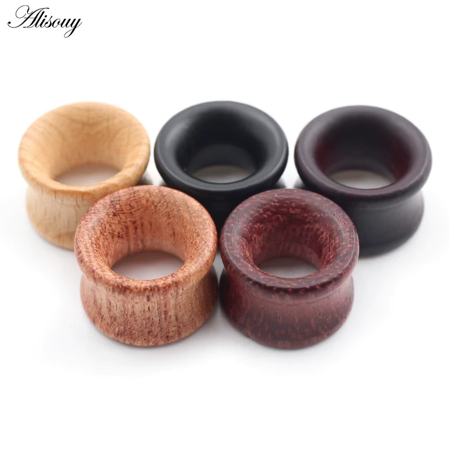 Alisouy Ohr-Tunnel Plugs Expander Stretcher, Bambus, Schwarz, Unisex - Bild 2