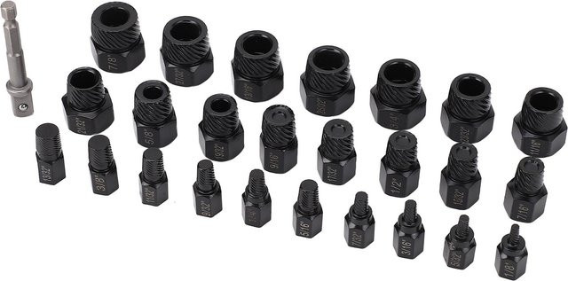 Koogeelife 26-teiliges Schraubenausdreher-Set aus Stahl in Schwarz für rostbeschädigte Bolzen - Bild 1