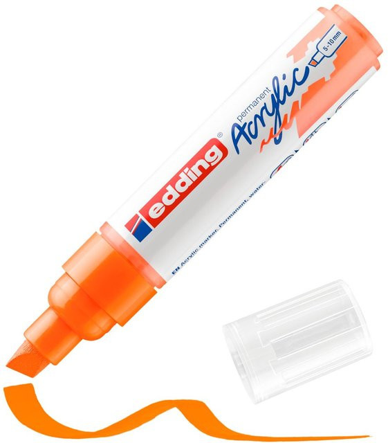 edding 5000 Acrylmarker Breit Neon-Orange mit Pigmenten und Keilspitze - Bild 1