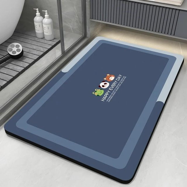 Saugfähige und rutschfeste Badematte von Wucifang Jewelry in Diatom Gray, B/T: 40 x 30 cm - Bild 1