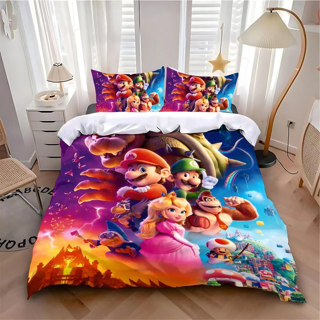 Bettwäsche Set Mario mit Bettbezug und Kissenbezug, Mehrfarbig, B/H: 180 x 220 cm - Bild 1