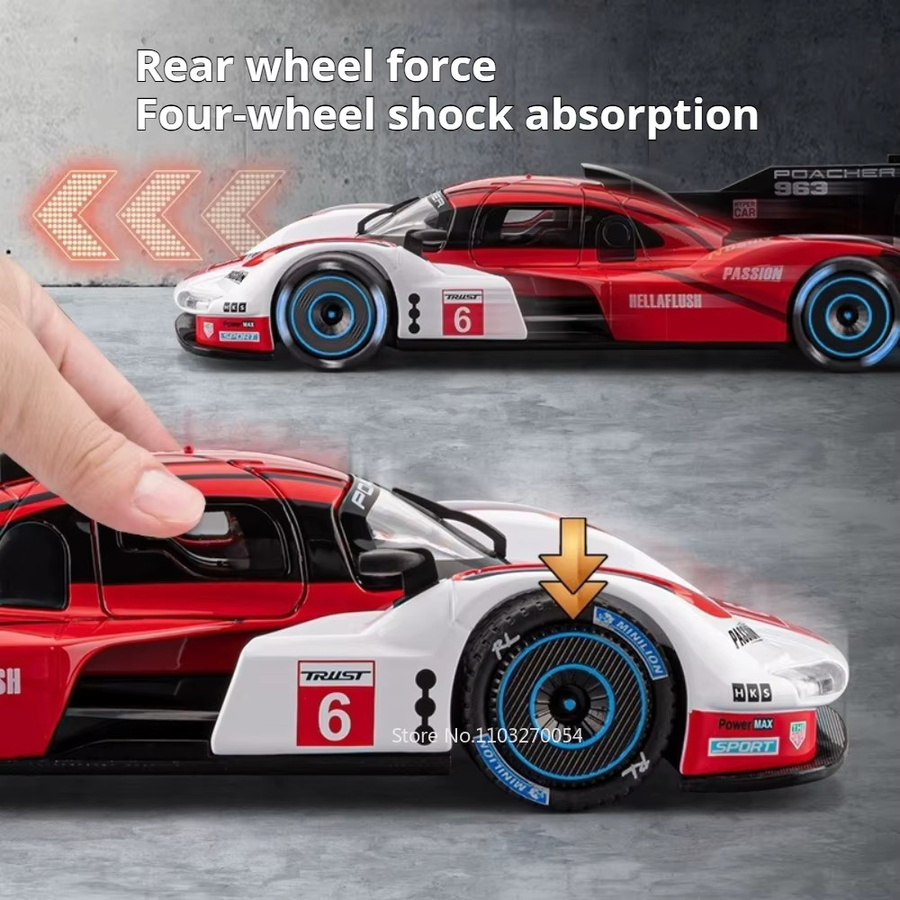 MAKEDA P1 GTR Rennwagen, Diecast Modell, 1:22, Metall, mit Licht und Sound - Bild 4
