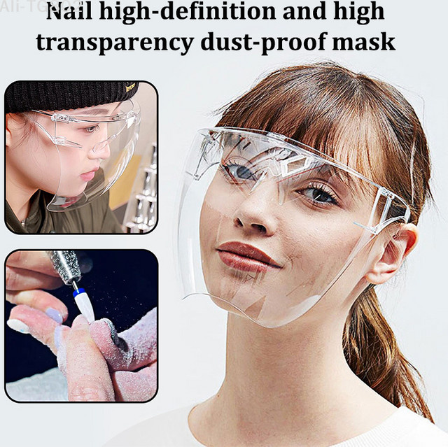 Professioneller Vollgesichtsschutz Unisex in Transparent mit Augenschutz und Visier für Nagelkunst und Küche B/T/H: 16 x 14 x 11 cm - Bild 1