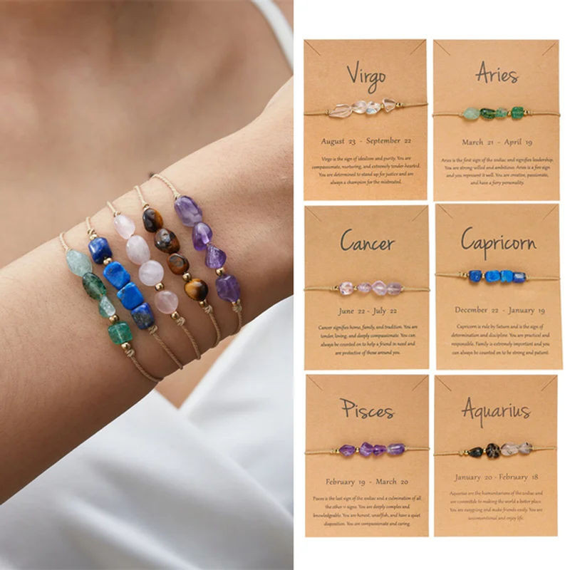 Rinhoo Sternbild Armband aus Naturstein für Frauen und Kinder in Mehrfarbig mit Bohemian Design - Bild 1