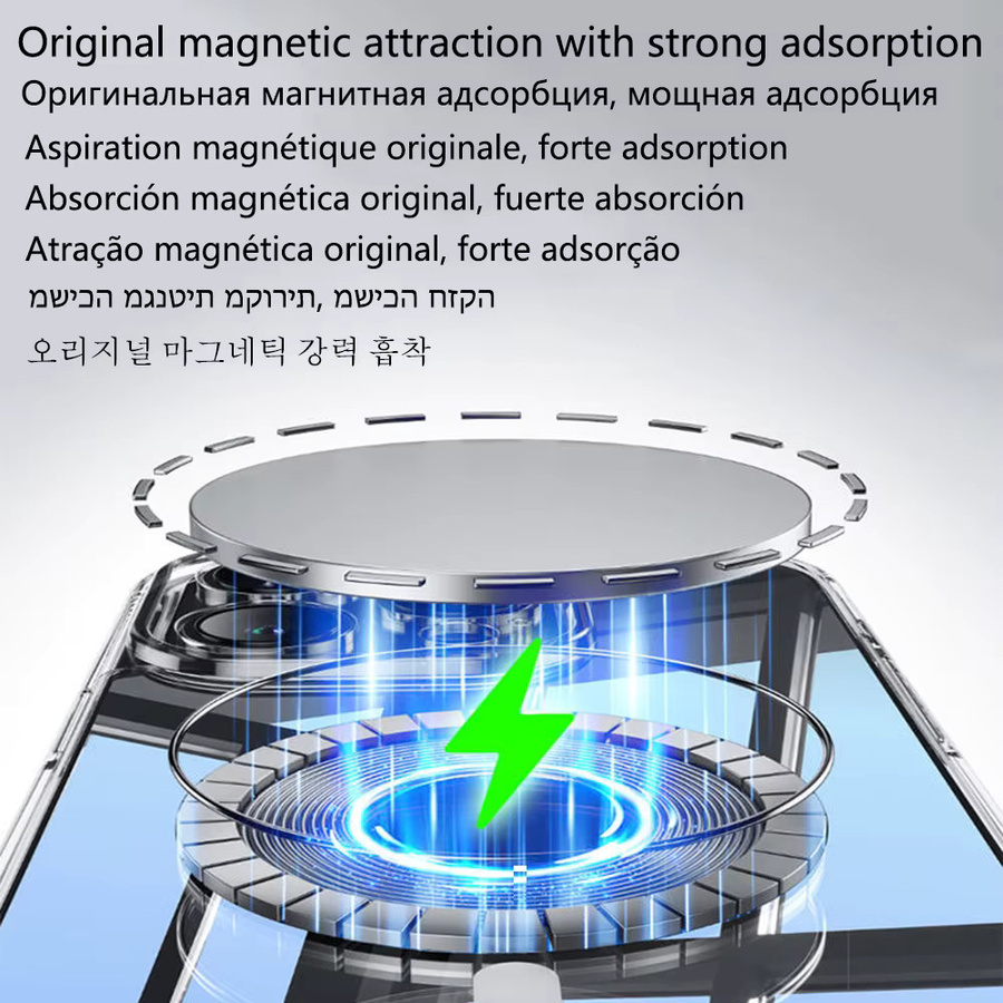 Magnetische Silikon und Acryl Schutzhülle für Apple iPhone mit MagSafe Unterstützung in Transparent - Bild 2