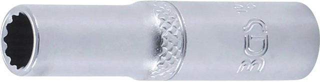 BGS Steckschlüssel Einsatz Zwölfkant Tief 1/4 Zoll Antrieb SW 7 mm Silber - Bild 1