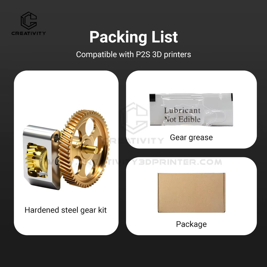 Bambu P2S 3D-Drucker Extrudergetriebe-Kit mit Vollmetall-Extrudergetriebe und CNC-gefertigtem Umlenkarm aus Aluminiumlegierung in Gold - Bild 4