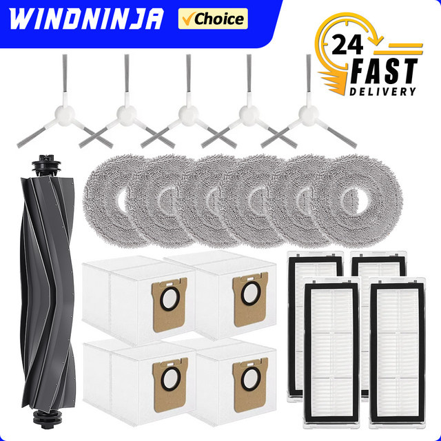 Dreame Ersatzteilset für Roboterstaubsauger X20 Pro L20 Ultra L30 Ultra in Weiß mit HEPA-Filtern, Staubbeuteln, Bürsten und Mopptüchern - Bild 1