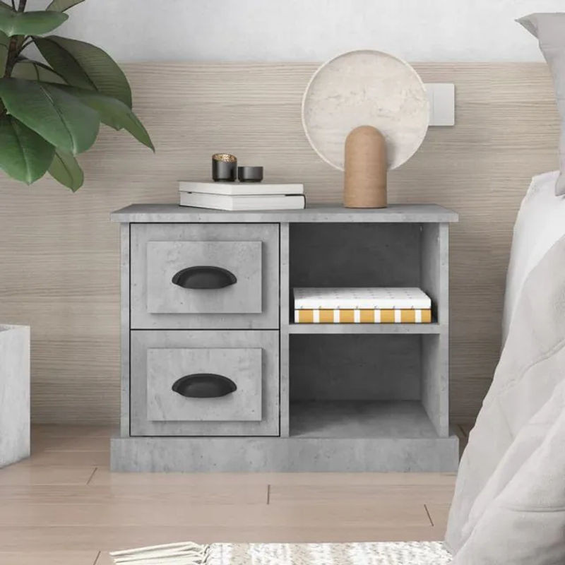 Vidaxl Nachttisch in Betongrau im Industrial Design, B/T/H: 60 x 35,5 x 45 cm - Bild 1