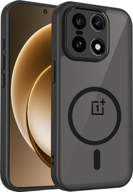 Stoßfeste magnetische Schutzhülle für OnePlus 15 ACE5 Pro 13S 13R NordCE5 mit MagSafe Wireless Charging, matt und durchscheinend, Schwarz - Bild 1