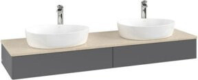 V&B Waschtischunterschrank Antao mit Beleuchtung, Anthrazit lackiert, B/T: 160 x 50 cm - Bild 1