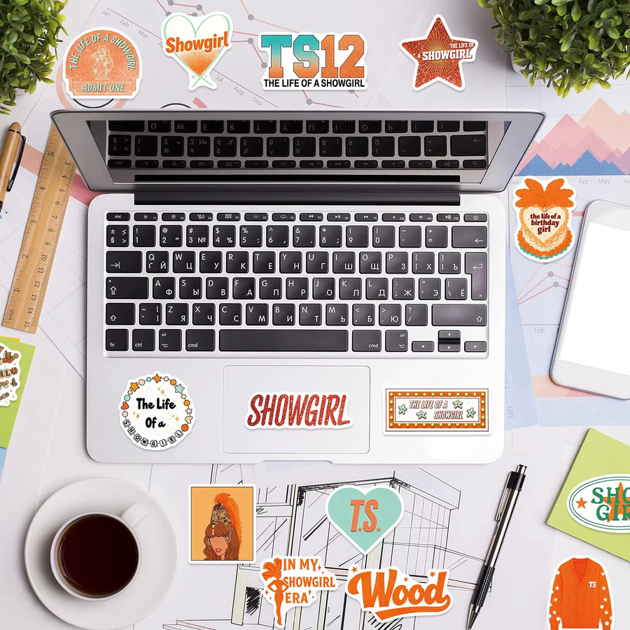 50 Stück wasserfeste Aufkleber Showgirl Motiv Set für Laptop, Telefon und Skateboard in Multicolor - Bild 3