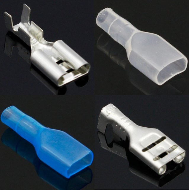 ELECAPITAL 50 Sets Flachstecker-Buchsen mit Isolierhülsen 6,3 mm - Bild 1