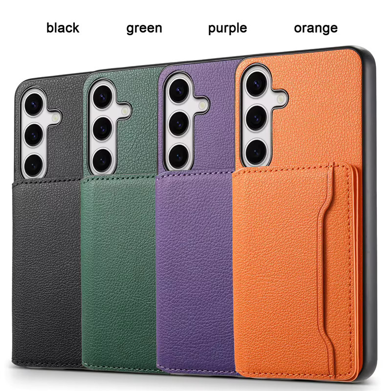 Denior Business Brieftasche Telefon Hülle aus Leder mit Kartenhalter für Samsung Galaxy A15 5G A25 5G A35 5G A55 5G A05s A54 5G in Schwarz oder Lila - Bild 3