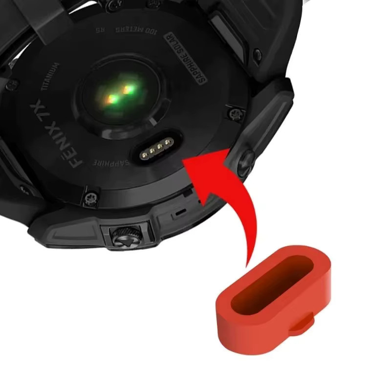 Staubschutz Ladegerät Stecker in Türkis für Garmin Fenix, Instinct, Venu, Vivoactive und Forerunner Modelle - Bild 2