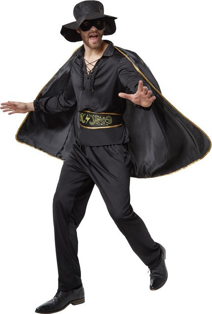 tectake Herrenkostüm Zorro, Fantasy, Schwarz - Bild 1