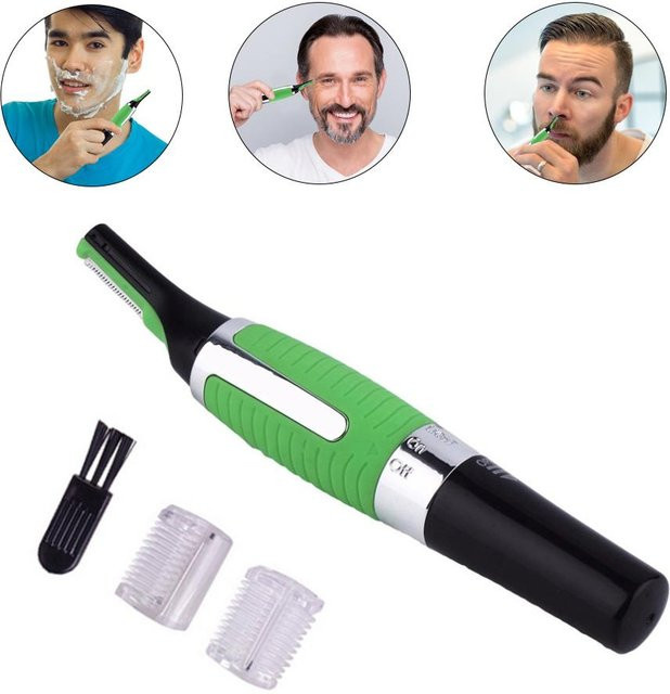 FunCouples Elektrischer Rasierer, Trimmer für Gesicht, Hals, Nase, Augen, Körper, Grün - Bild 1