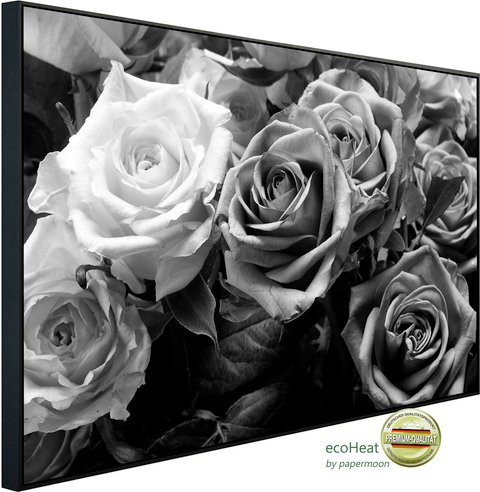 papermoon EcoHeat Infrarotheizung mit Blumenmuster in Schwarz und Weiss, Matt-Effekt, Multicolor, mit App-Steuerung und Überhitzungsschutz - Bild 1