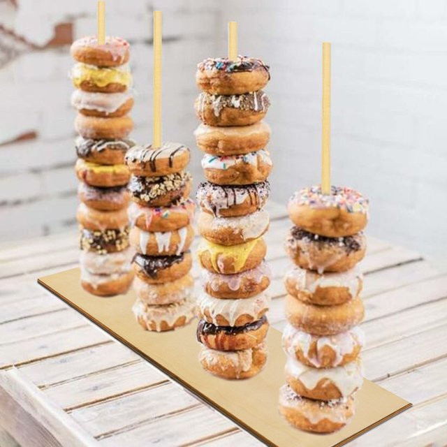 WEIGAO Holz Donuts Ständer zur Tischdekoration für Hochzeit, Geburtstag oder Baby Shower - Bild 1