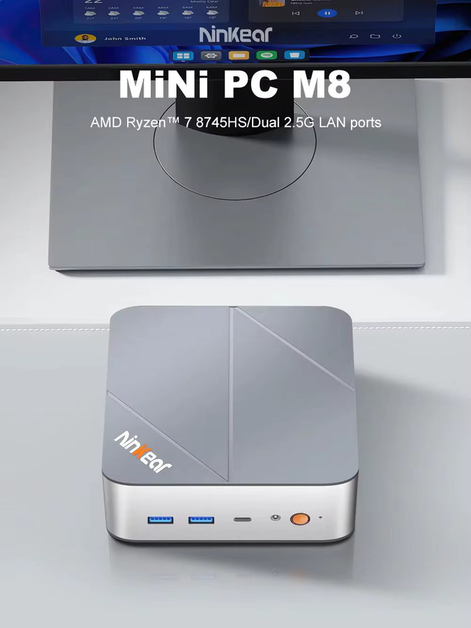 Ninkear Mini-PC mit AMD Ryzen 7 8745HS, 16GB RAM, 1TB SSD, Radeon 780M, WiFi 6, Dual 2.5G LAN, DP, HDMI, Type-C und Windows 11 Pro - Bild 5