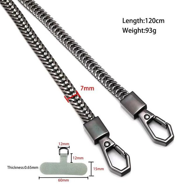 Kettenadapter für Handy-Lanyard mit Schulterriemen als Crossbody-Metallkette für Phone Case CSWO02 in Gold oder Silber - Bild 1