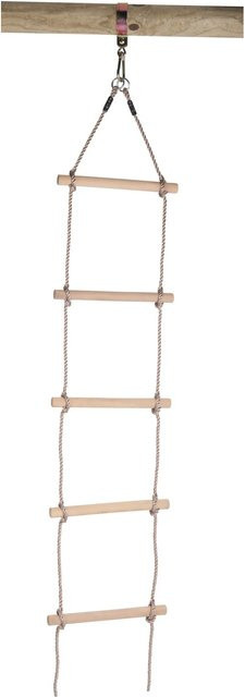 SwingKing Strickleiter 5 Sprossen Holz mit 2 Ringen - Bild 1