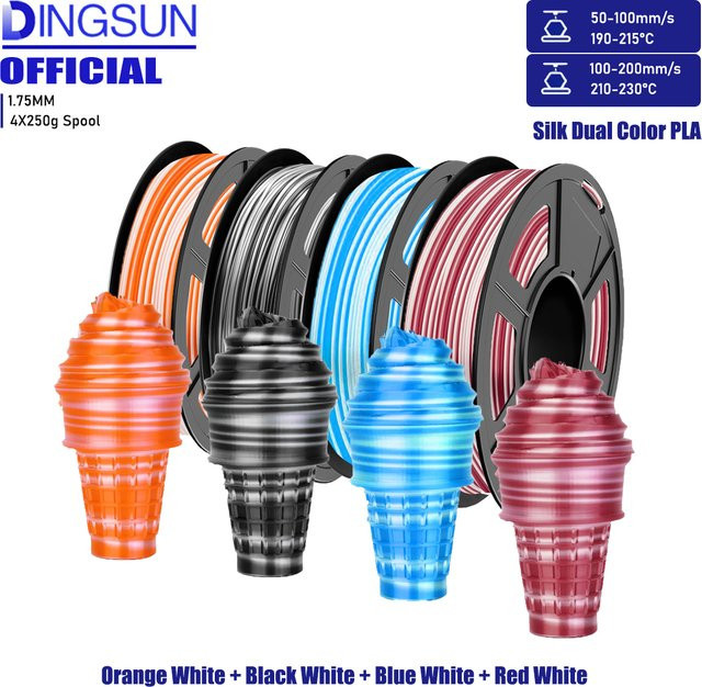 3D Maliang PLA 3D-Drucker-Filament Regenbogen Mehrfarbig Glänzend 1,75 mm - Bild 1