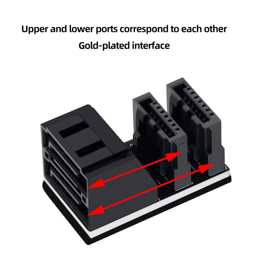 ALLOET 5-in-1 SATA 7-Pin Winkeladapter Konverter für Computer SSD HDD in Schwarz - Bild 4
