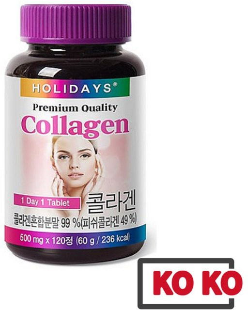 Holidays Fischkollagen, 500 mg, 120 Tabletten - Bild 1