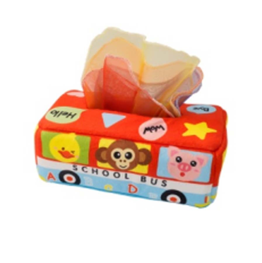 Yiran toy Montessori Taschentuchbox Plüschtier Lernaktivität bunt - Bild 1