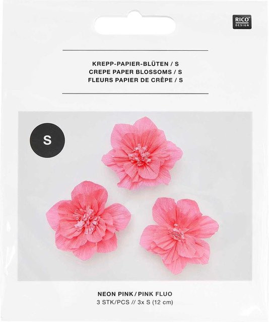 Rico Design Krepppapier Blüten in Neonpink für Feierlichkeiten und Events - Bild 1