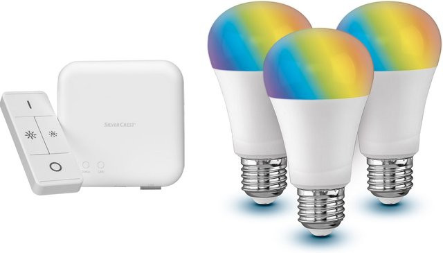 LIVARNO HOME Zigbee Smart Home Starter Kit mit Gateway und 3 dimmbaren RGBW E27 Leuchtmitteln - Bild 1