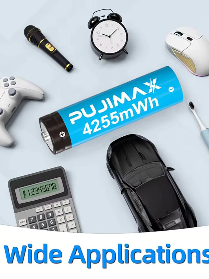 PUJIMAX Wiederaufladbare Lithium-Akkus AA 4255mWh und AAA 1100mWh 1,5V Hochleistungs-Batterien in Blau - Bild 5