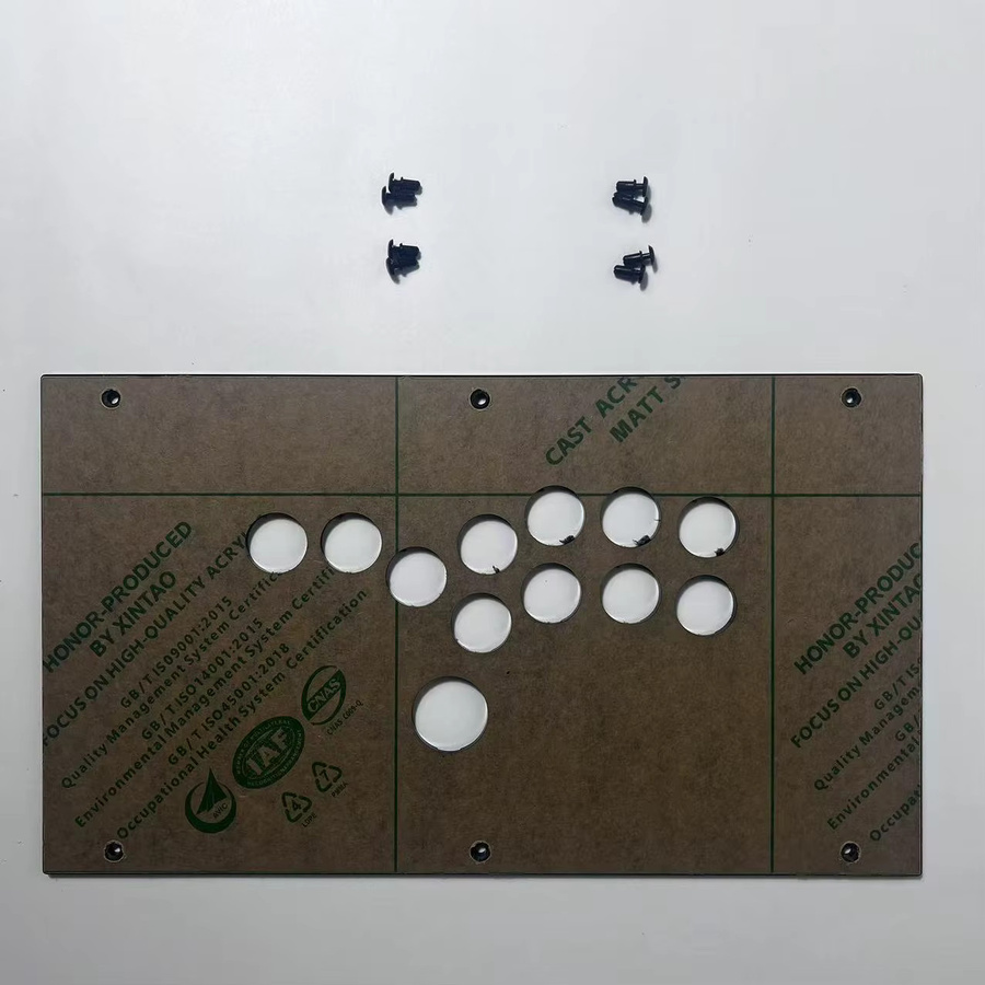 Arcade-Controller DIY-Panel FightBox Custom Panel F-Serie im Hitbox-Stil aus transparentem PC-Material mit Schrauben, Breite: 35 cm, Tiefe: 20 cm - Bild 3