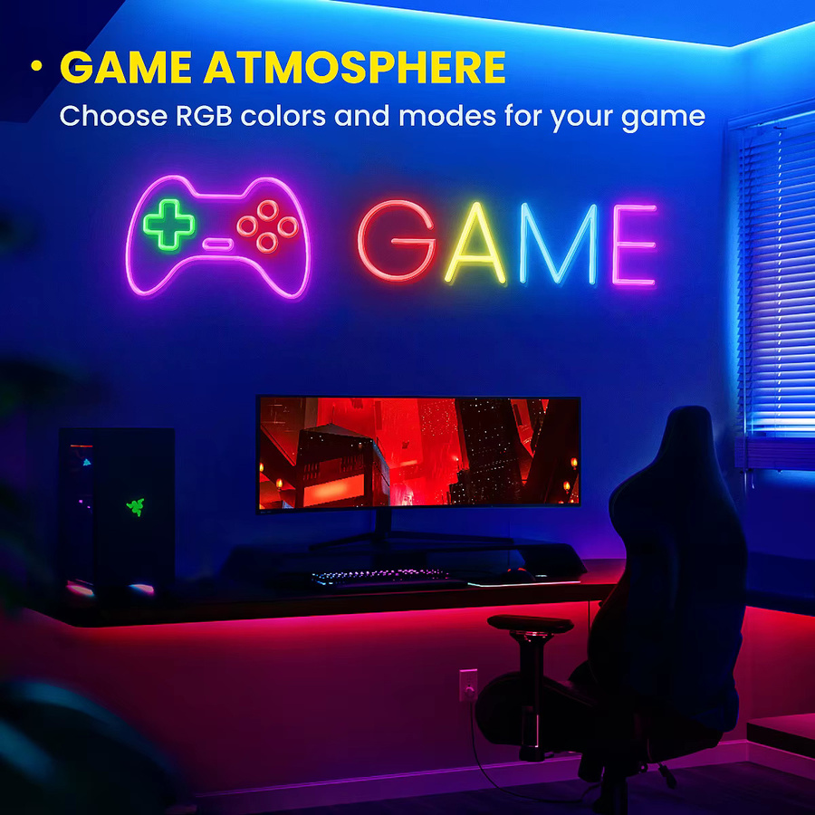 Flexible RGB LED Neon Flex Lichterkette in Multicolour mit App- und Fernbedienung, wasserdicht, schneidbar und mit Musik-Synchronisierung für Gaming und Party - Bild 2