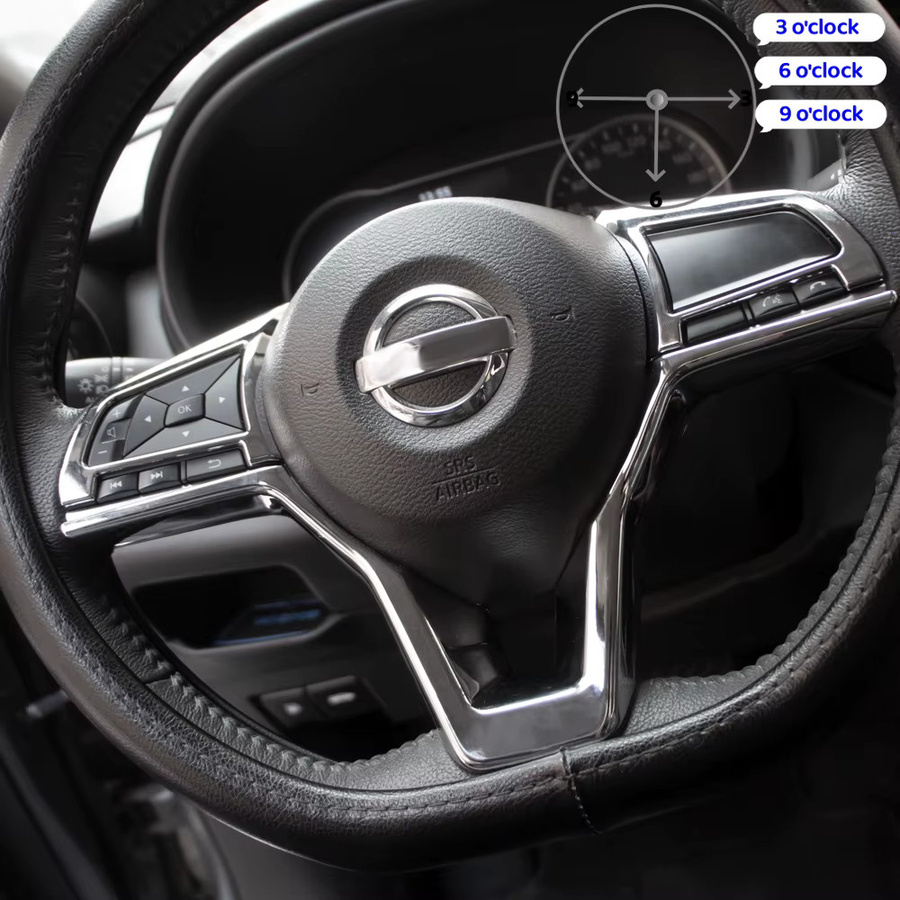 Lenkrad Panel Knopf Abdeckung Trim Aufkleber in Silber für Nissan Xtrail T32 Rogue Note Qashqai J11 Versa Juke Micra Kicks Leaf Sentra - Bild 3
