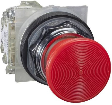 Schneider Electric Drucktaster 9001KR24RH13 mit Metall-Frontplatte, Pilzdrucktaster in Rot - Bild 1