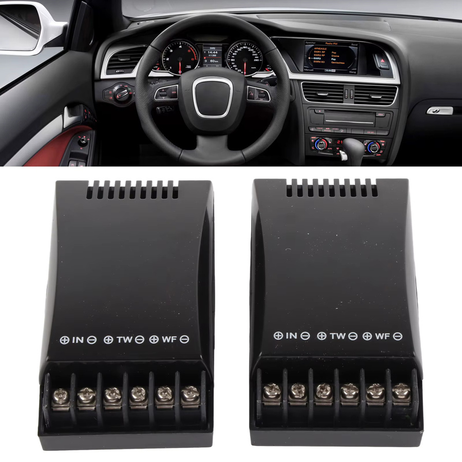 EBTOOLS 2er-Set Auto-Audio-Frequenzweiche 2-Wege mit 100W Ausgangsleistung in Schwarz - Bild 4