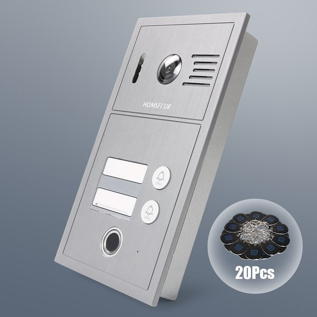 HOMSECUR B19BP-H IP PoE Türklingelkamera mit Fingerabdruck- und RFID-Zugang für HDK IP-Serie Video-Türsprechanlage in Silber - Bild 1