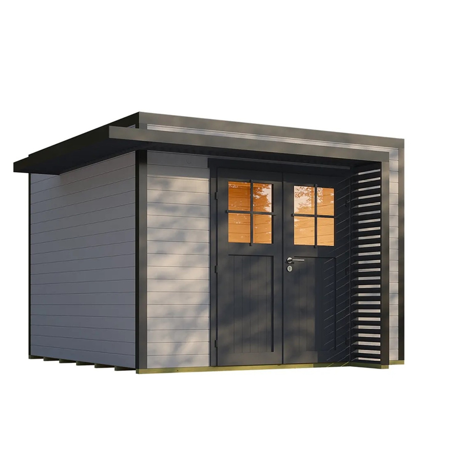 Weka Gartenhaus Amberley mit Doppeltür in Grau-Anthrazit, B/T: 300 x 300 cm - Bild 2
