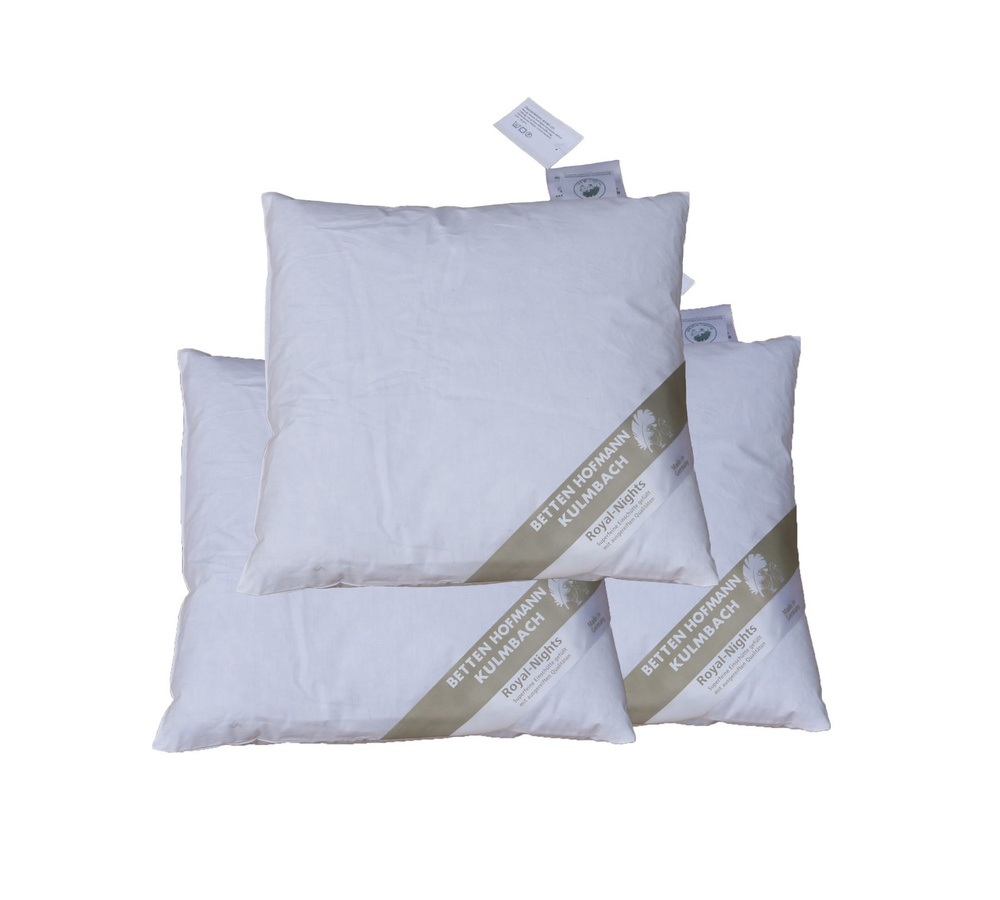 3er-Set Betten Hofmann Daunenkissen aus Baumwolle, Weiß, B/B/H: 40 x 40 x 40 cm - Bild 1