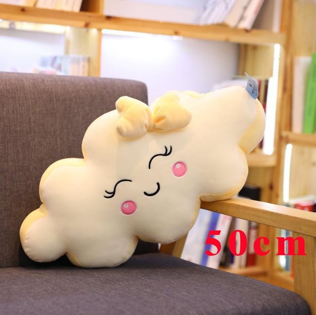 Yiran toy Kawaii Wolken Plüschkissen Weiß weiches Kuscheltier für Kinder und Mädchen - Bild 1