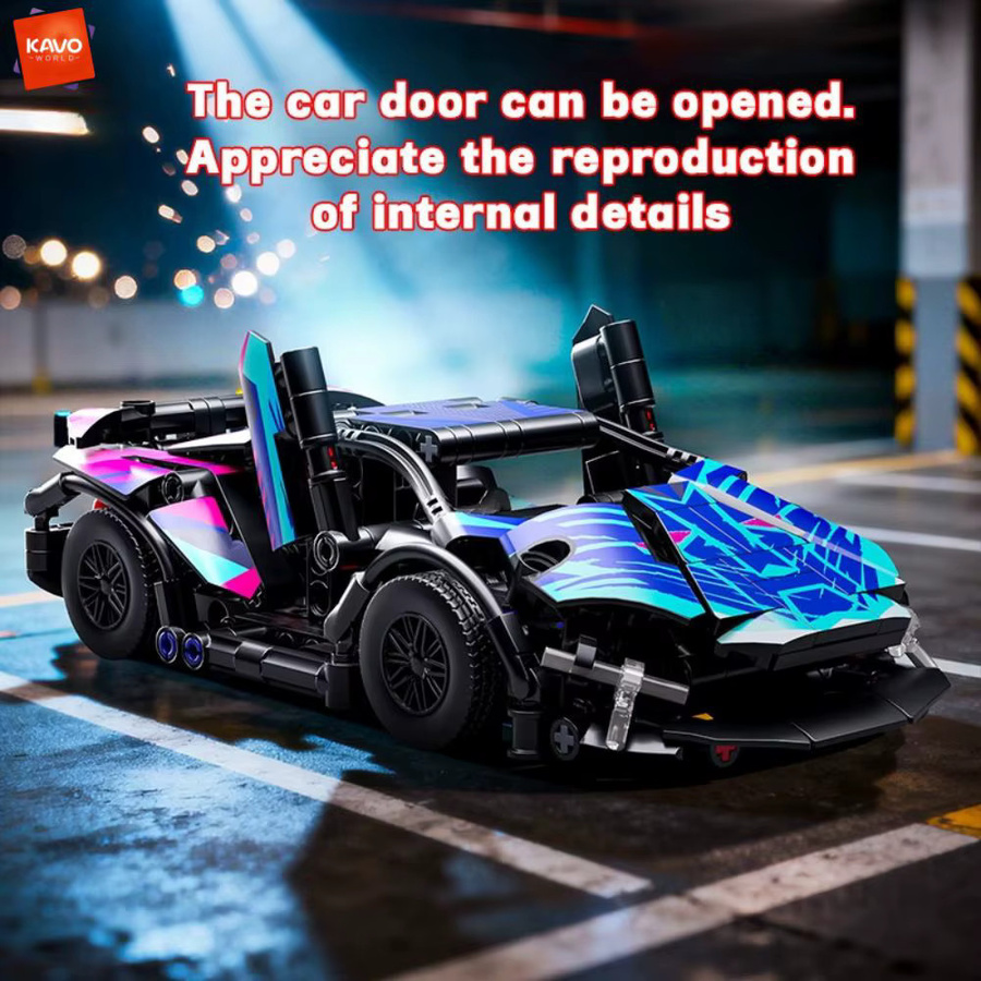 KAVOWORLD Cyberpunk Sportwagen, Baukasten-Set, 321 Teile, bunt - Bild 4