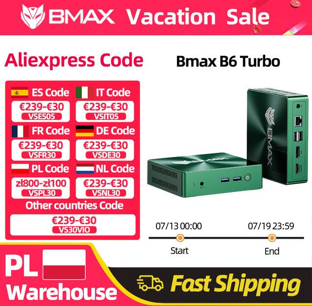 Bmax Mini-PC B6 Turbo mit Intel Core i5-8257U, 16 GB RAM, 512 GB SSD und Windows 11 - Bild 1
