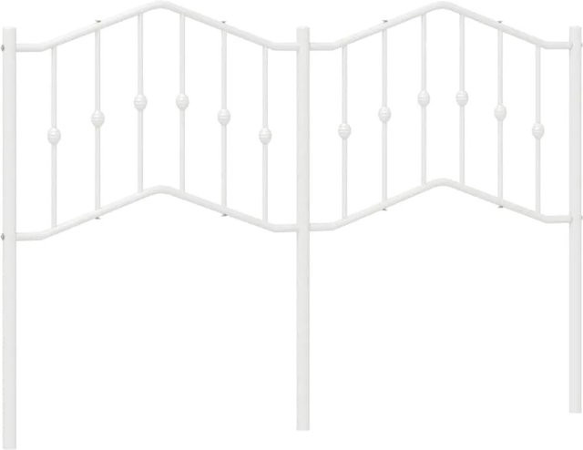 vidaXL Ersatz-Kopfteil aus Metall in Weiß mit klassischem Design, Breite: 135 cm - Bild 1
