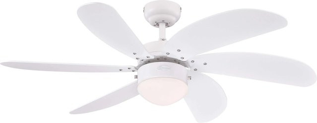 WESTINGHOUSE Deckenventilator Turbo Swirl Weiß mit Beleuchtung und Zugketten, Durchmesser: 105 cm - Bild 1