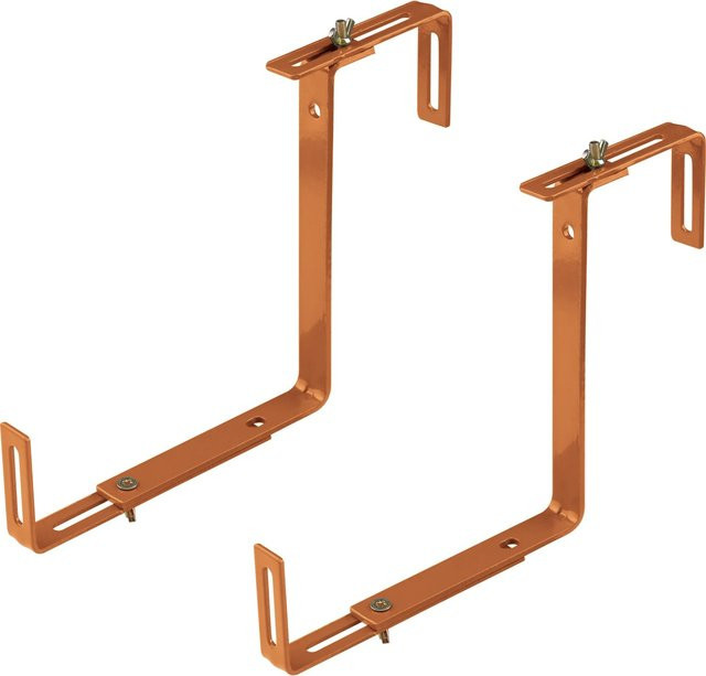 2er-Set Balkonkastenhalter aus Metall in Terrakotta, 165 mm - Bild 1