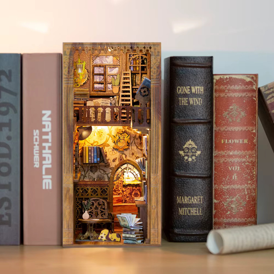 Cutebee DIY Buchnischen-Miniatur-Set, Puppenhaus-Modell, Holz, Fantasy - Bild 2